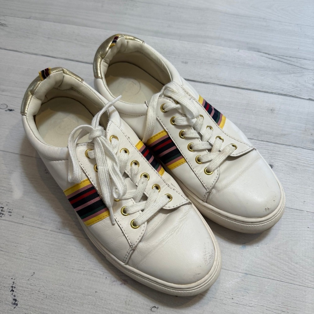1901 white rainbow stripe sneakers women's‎ 8.5